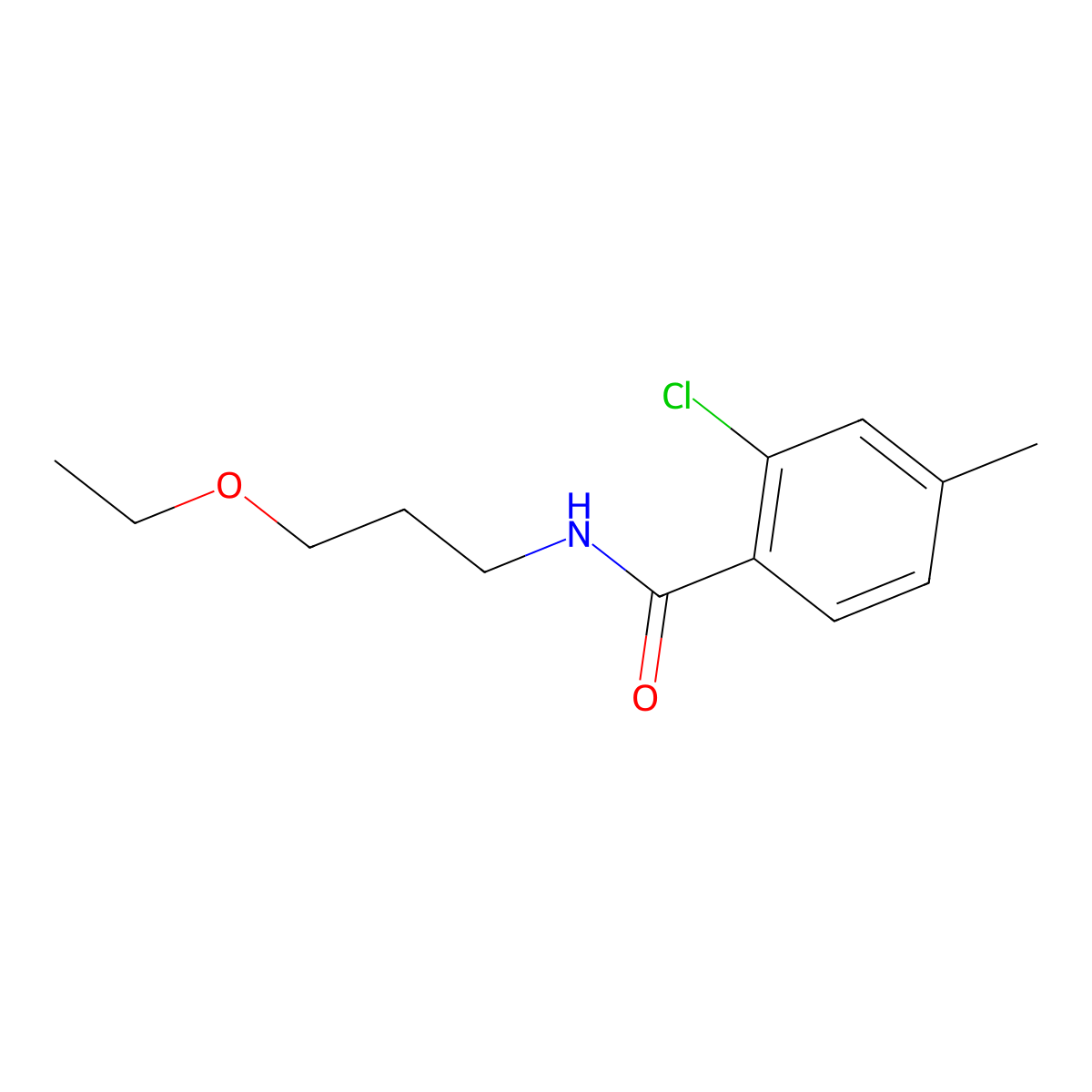 2-Chloro-N-(3-ethoxypropyl)-4-methylbenzamide molecular structure, CAS 2217001-21-1