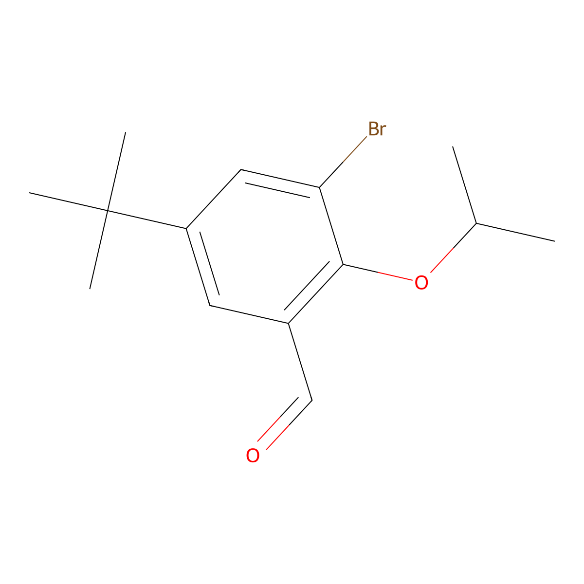 3-Bromo-5-(tert-butyl)-2-isopropoxybenzaldehyde molecular structure, CAS 2217002-28-1