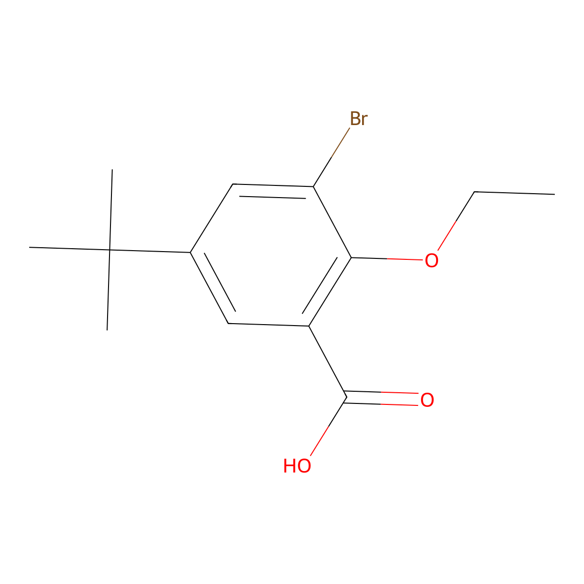 3-Bromo-5-(tert-butyl)-2-ethoxybenzoic acid molecular structure, CAS 2217024-38-7