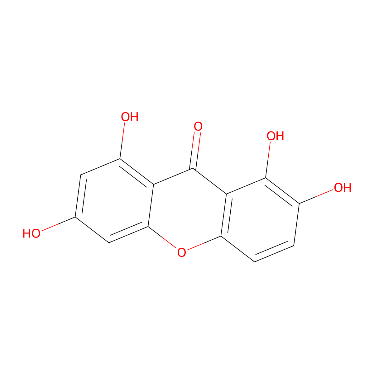 1,2,6,8-Tetrahydroxyxanthone molecular structure, CAS 22172-15-2