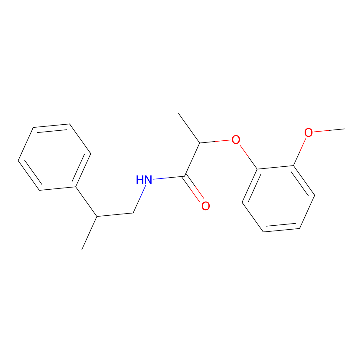 2-(2-Methoxyphenoxy)-N-(2-phenylpropyl)propanamide molecular structure, CAS 2217357-64-5