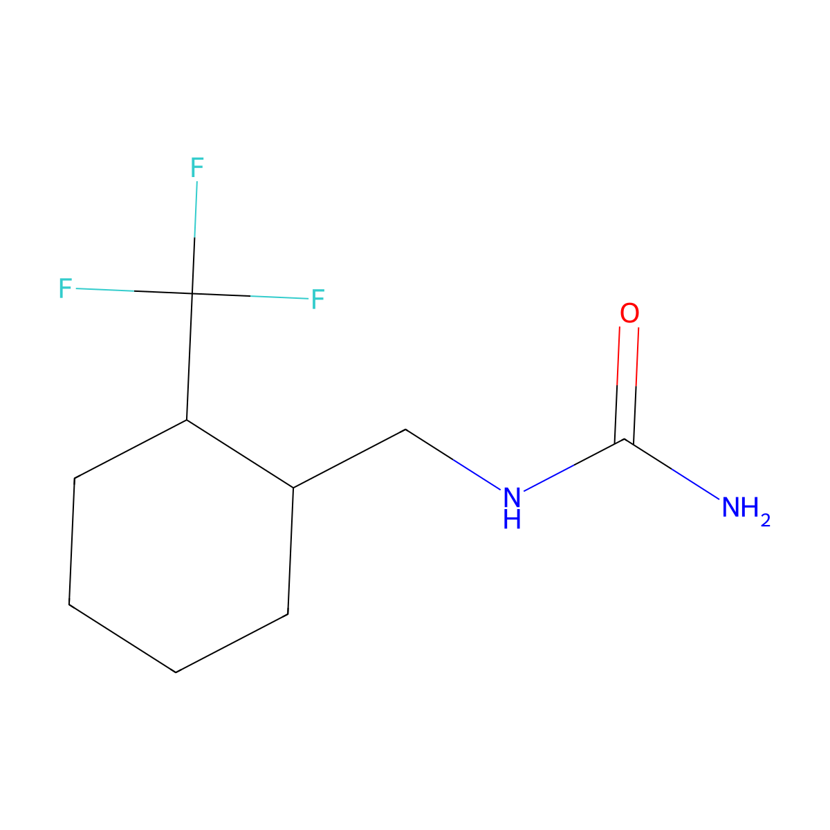 rac-{[(1R,2S)-2-(trifluoromethyl)cyclohexyl]methyl}urea molecular structure, CAS 2217450-52-5