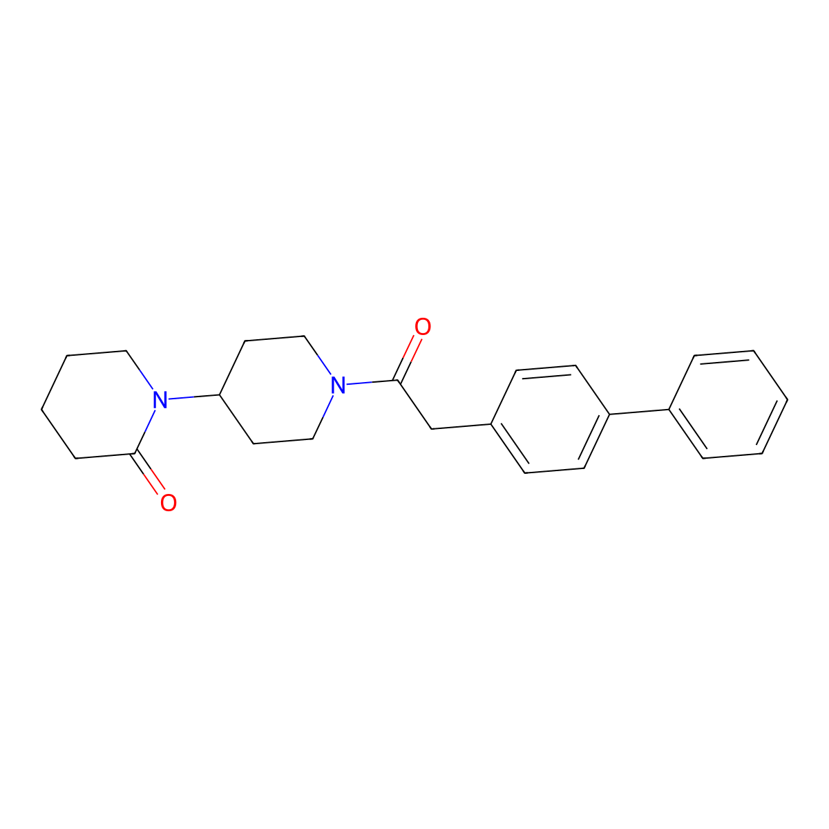 1'-(2-{[1,1'-Biphenyl]-4-yl}acetyl)-[1,4'-bipiperidin]-2-one molecular structure, CAS 2217539-78-9