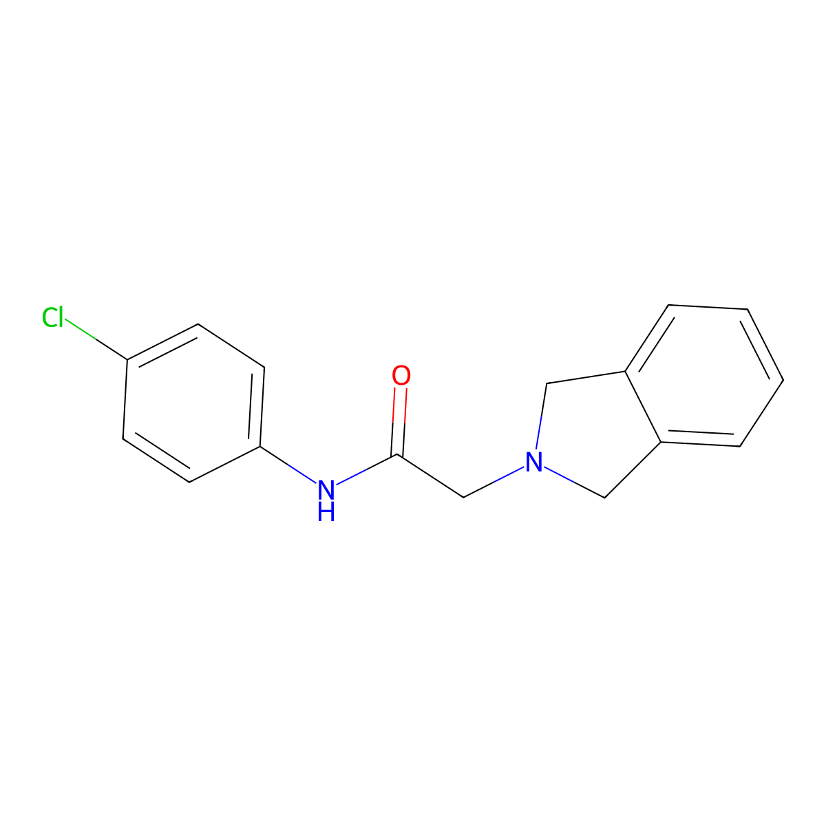N-(4-chlorophenyl)-2-(2,3-dihydro-1H-isoindol-2-yl)acetamide molecular structure, CAS 2217563-94-3