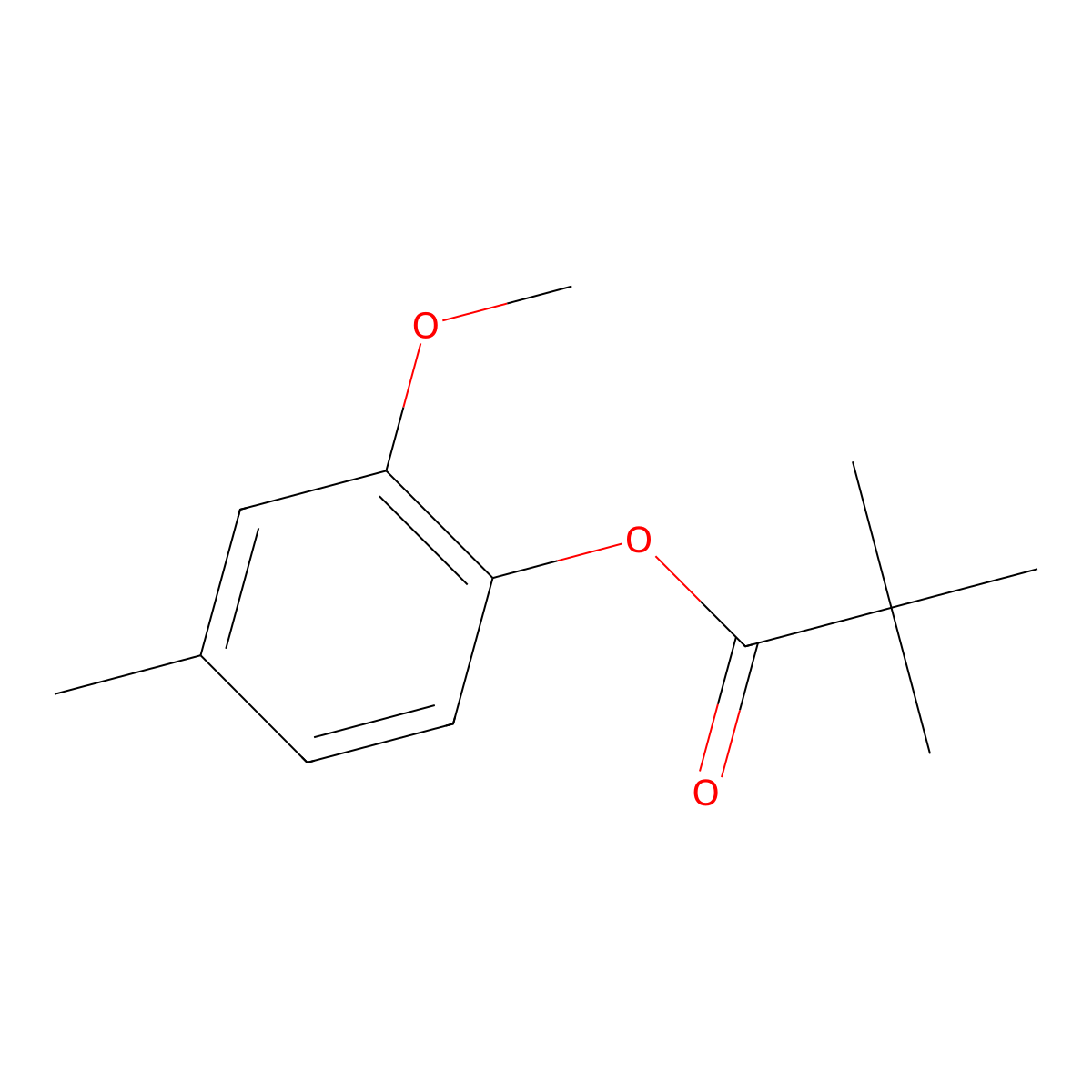2-Methoxy-4-methylphenyl pivalate molecular structure, CAS 2217640-36-1
