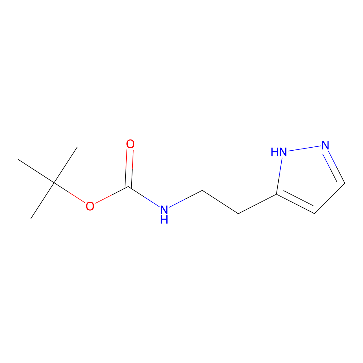 tert-butyl N-[2-(1H-pyrazol-3-yl)ethyl]carbamate molecular structure, CAS 2217673-44-2