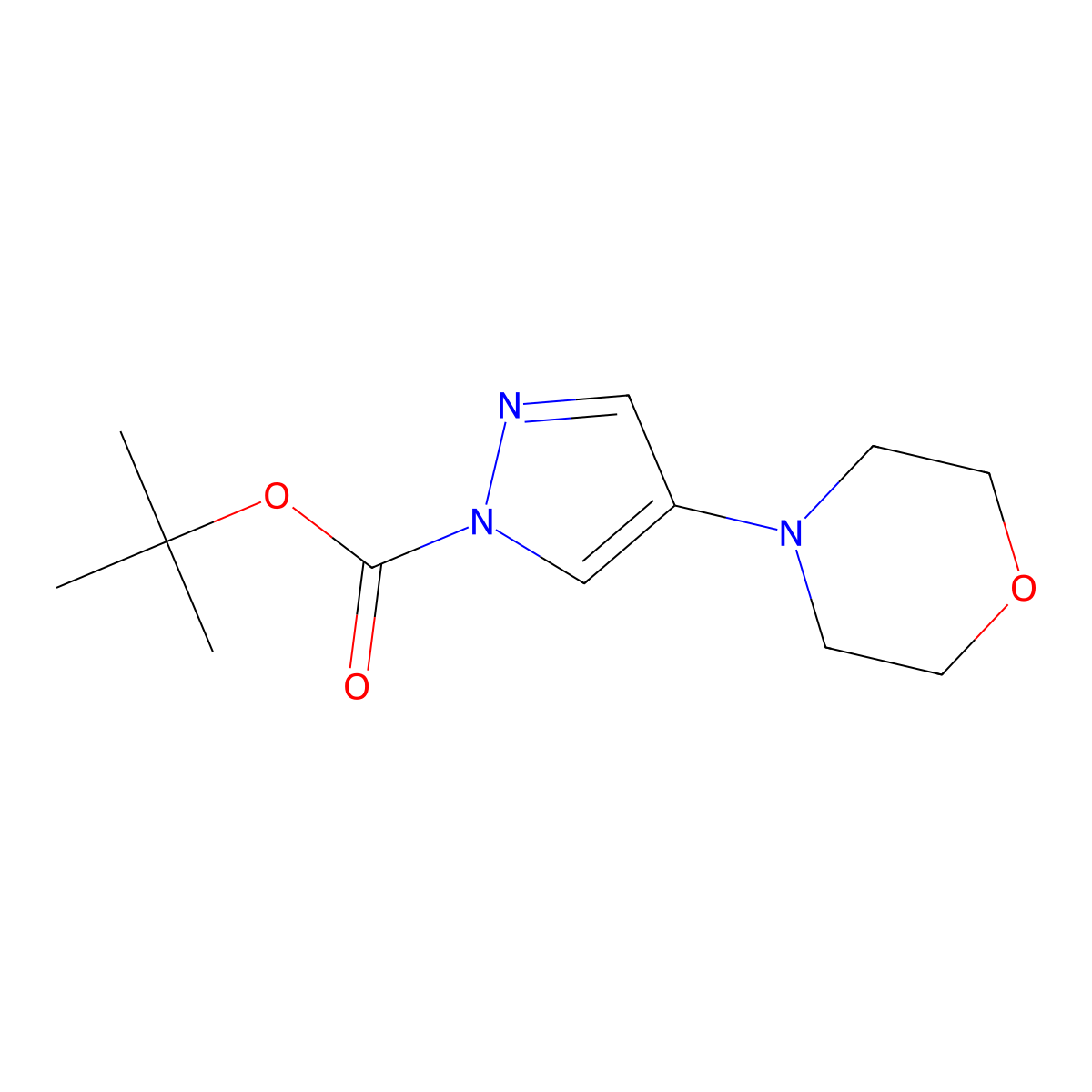 Tert-butyl 4-morpholino-1H-pyrazole-1-carboxylate molecular structure, CAS 2217673-99-7