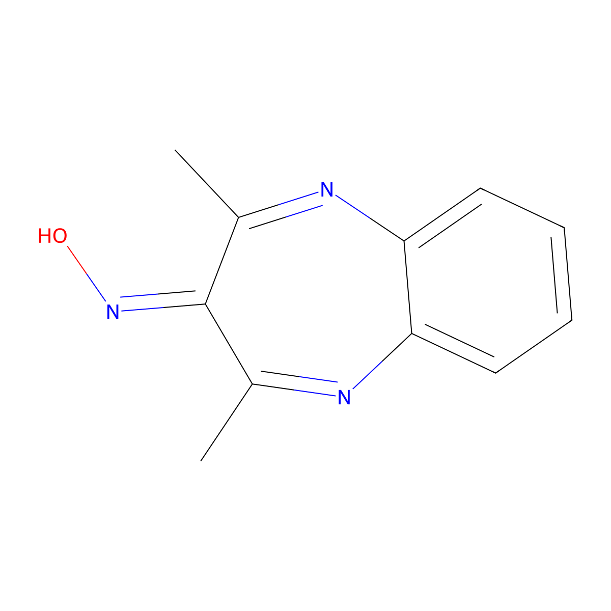 2,4-dimethyl-3-nitroso-1H-1,5-benzodiazepine molecular structure, CAS 22177-26-0