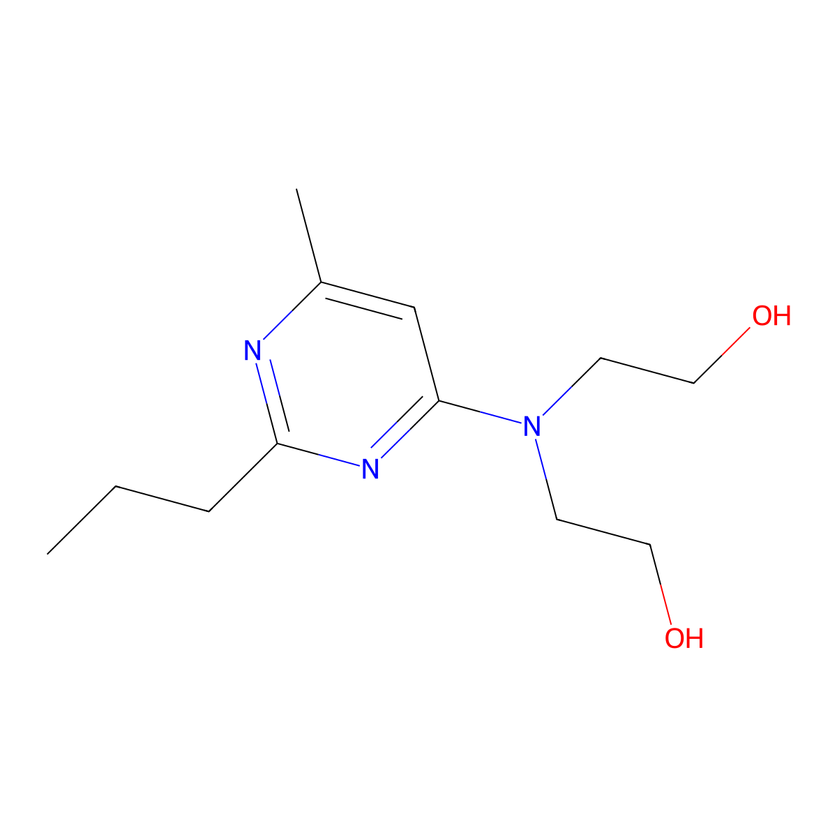 2,2'-(6-Methyl-2-propylpyrimidin-4-yl)iminodiethanol molecular structure, CAS 22177-56-6