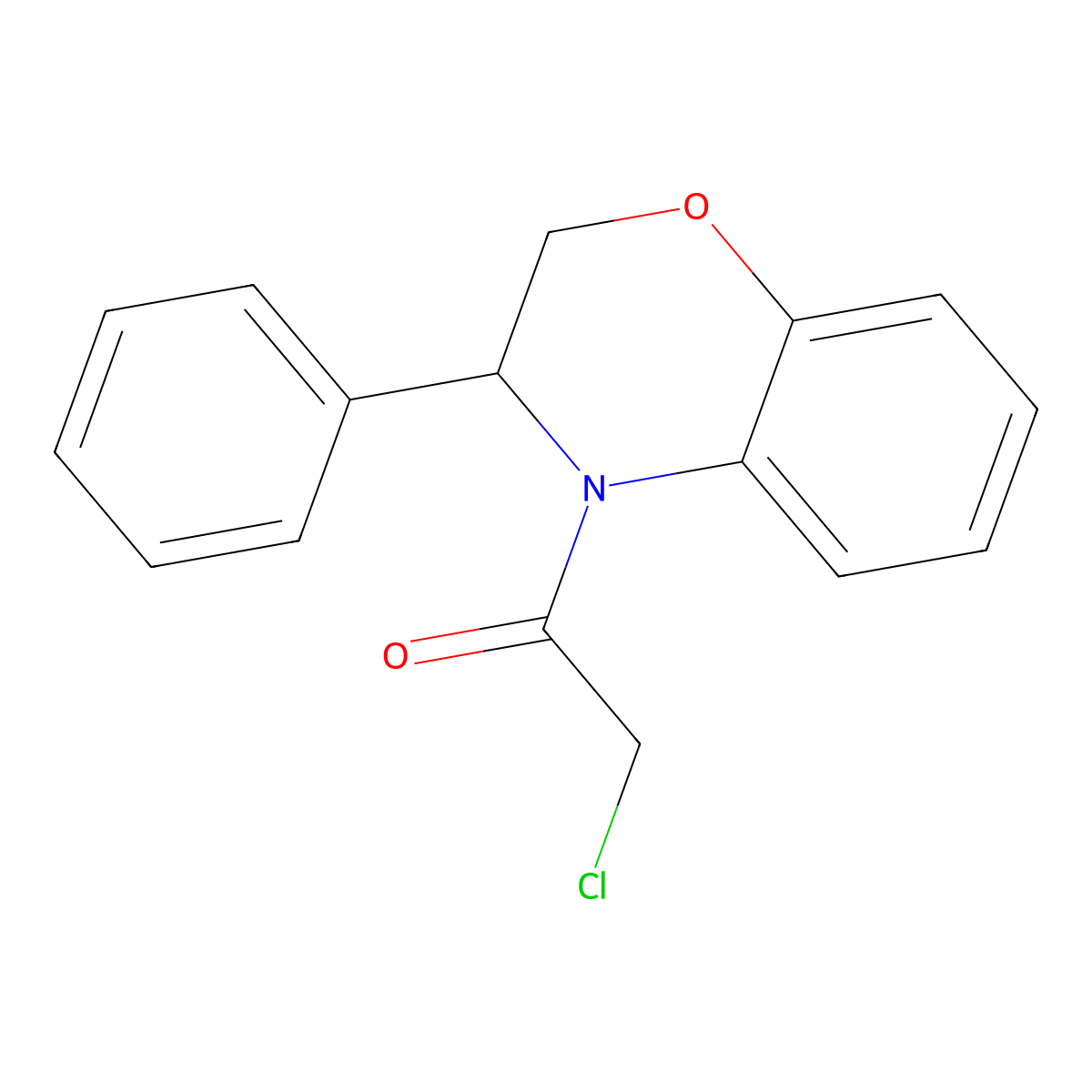 2-chloro-1-(3-phenyl-3,4-dihydro-2H-1,4-benzoxazin-4-yl)ethan-1-one molecular structure, CAS 22178-50-3