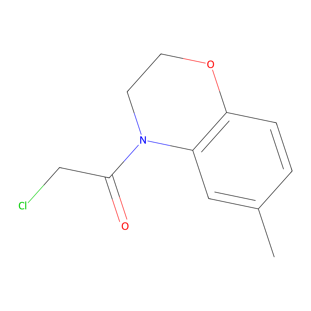 2-Chloro-1-(6-Methyl-2H-Benzo(B)(1,4)Oxazin-4(3H)-Yl)Ethanone molecular structure, CAS 22178-90-1