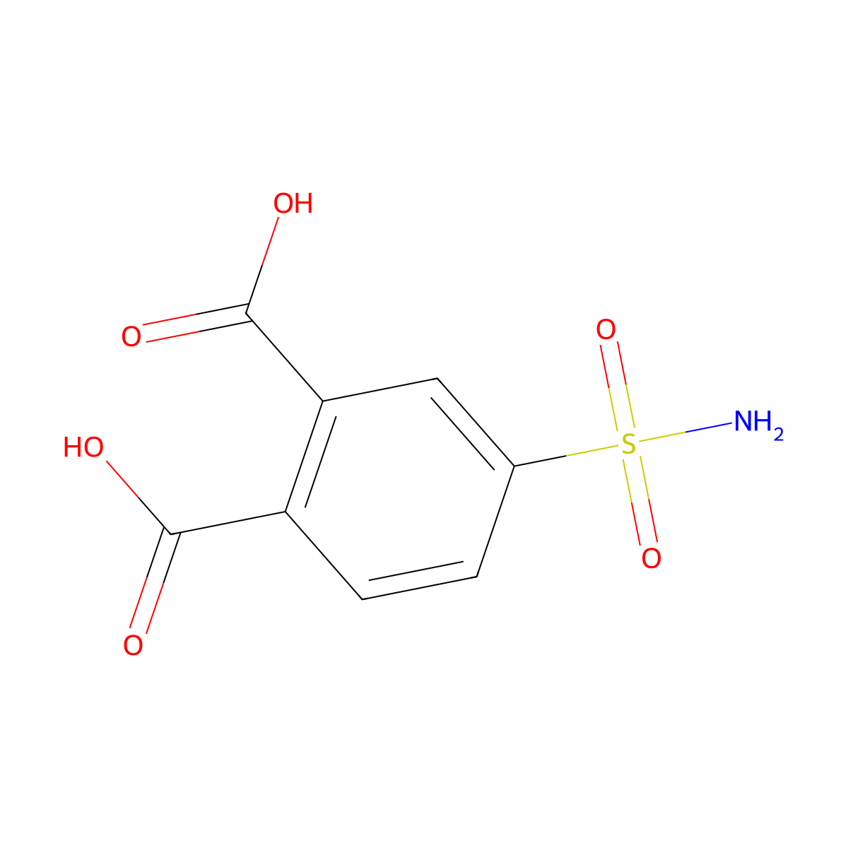 4-Sulfamoylbenzene-1,2-dicarboxylic acid molecular structure, CAS 22179-20-0
