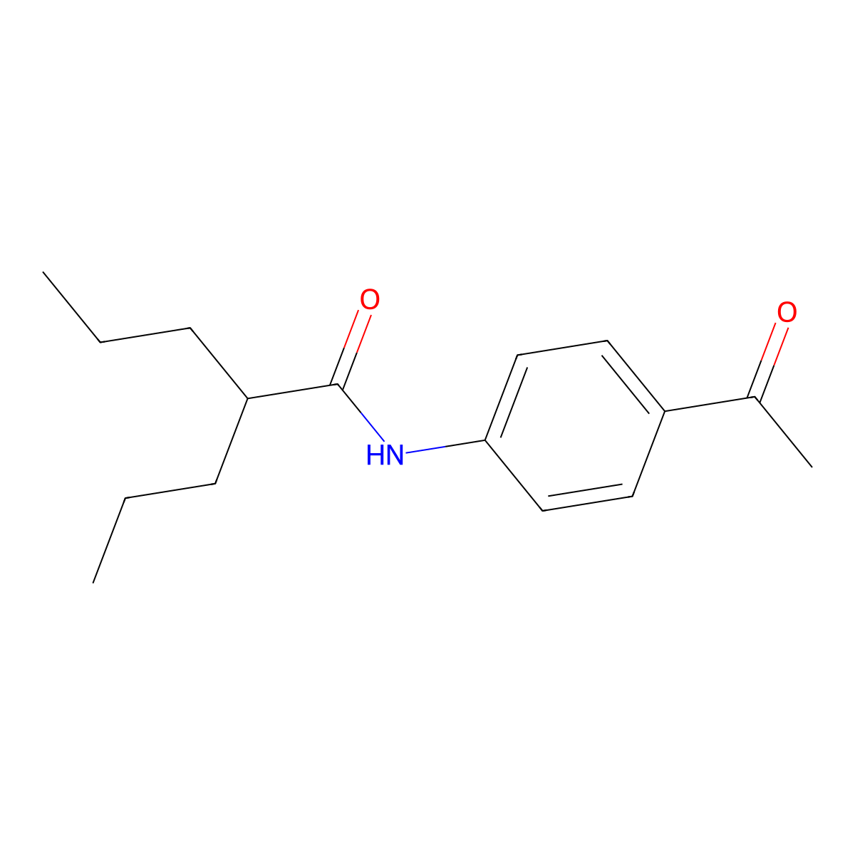 Valeramide, N-(p-acetylphenyl)-2-propyl- molecular structure, CAS 22179-48-2