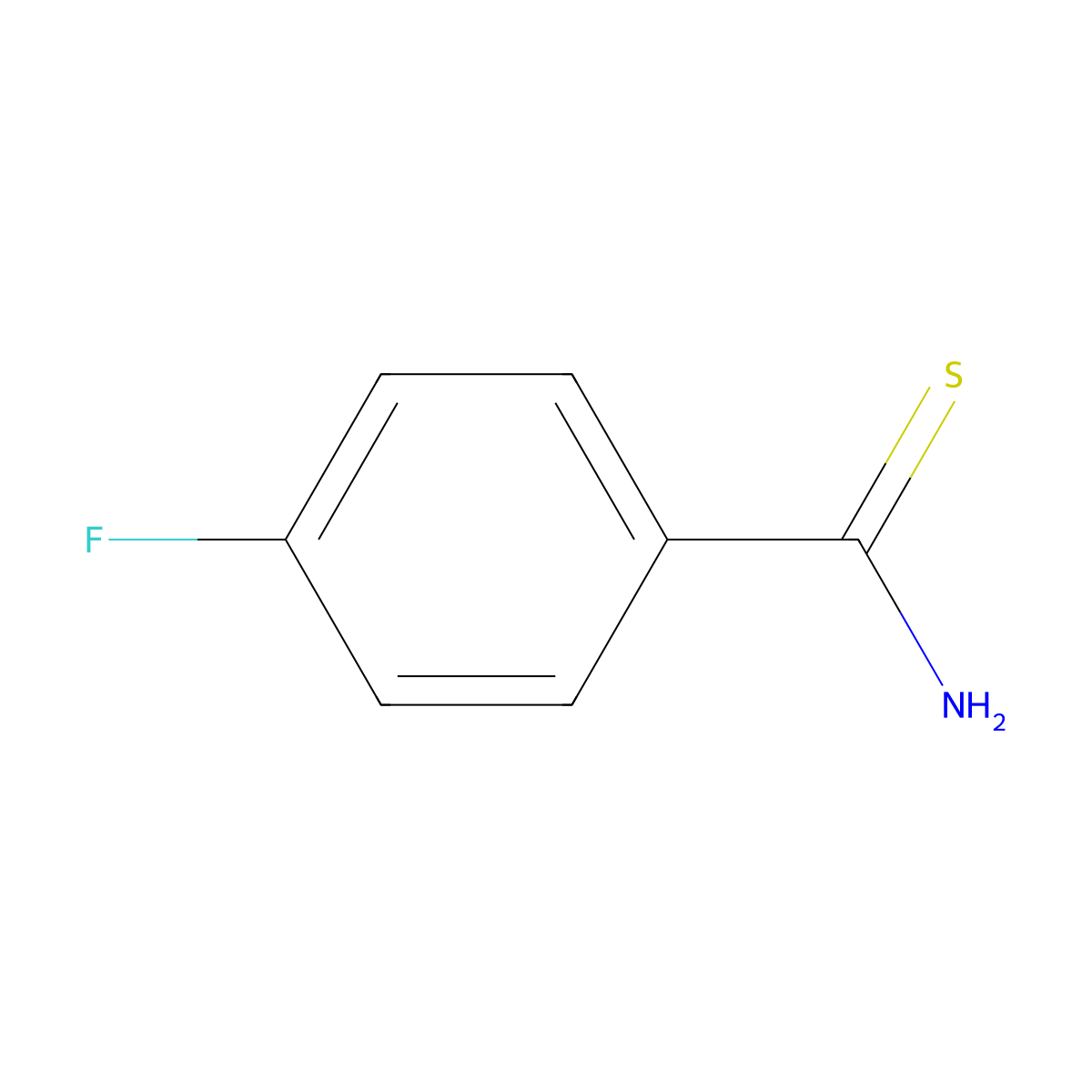 4-Fluorothiobenzamide molecular structure, CAS 22179-72-2