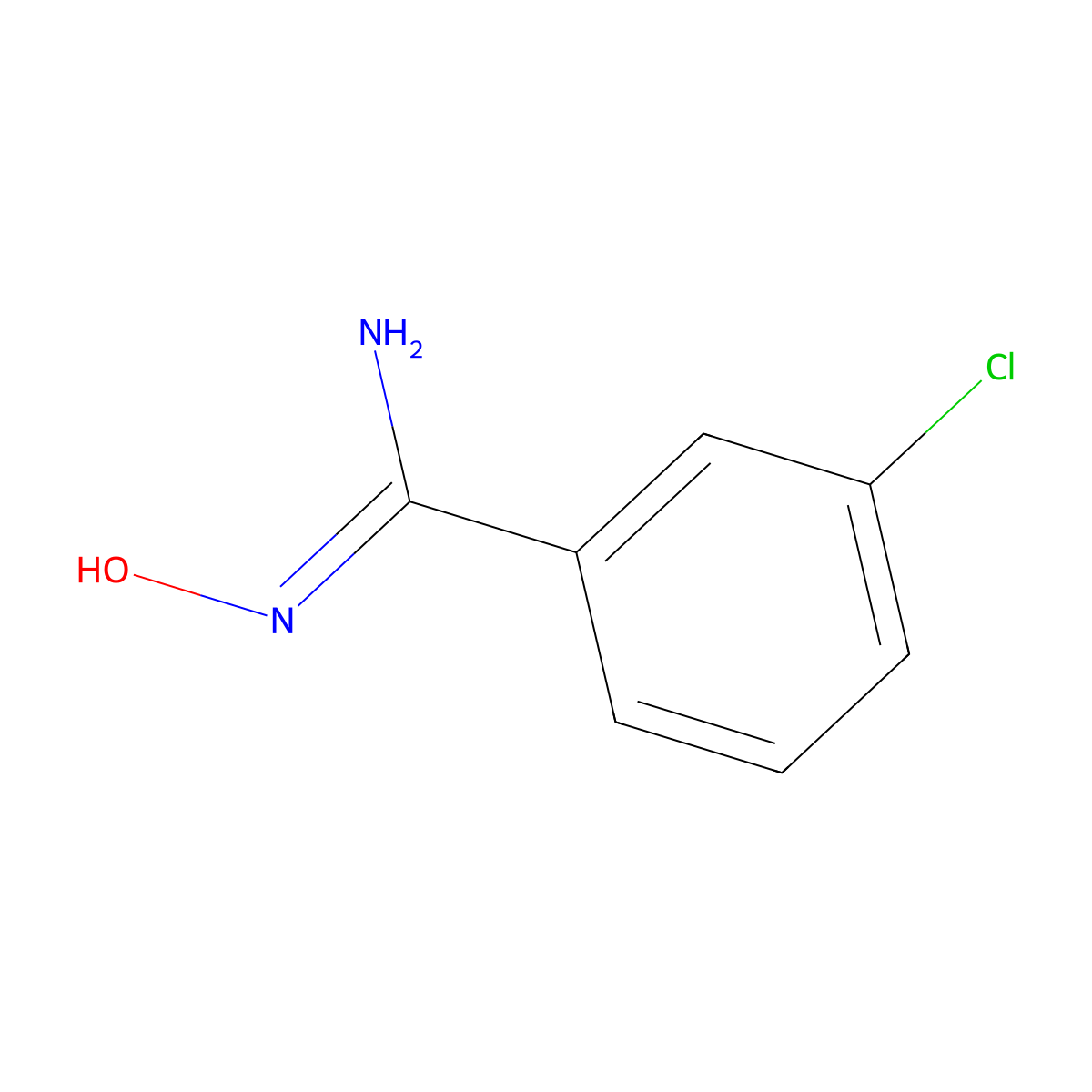 3-chloro-N'-hydroxybenzenecarboximidamide molecular structure, CAS 22179-77-7