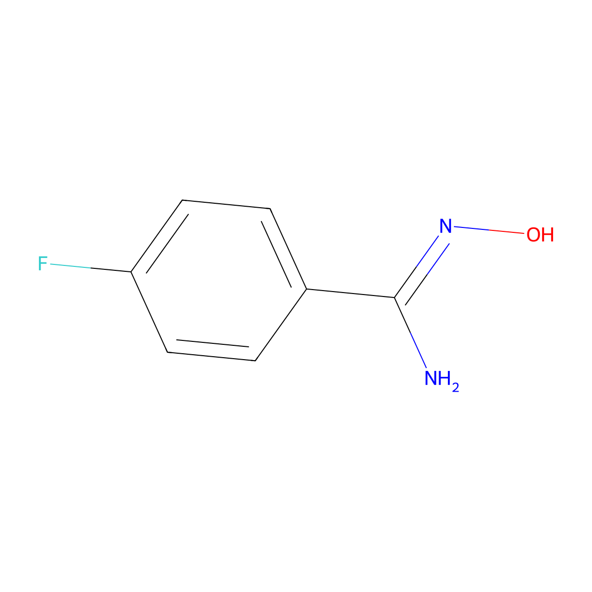 4-fluoro-N'-hydroxy-benzamidine molecular structure, CAS 22179-78-8