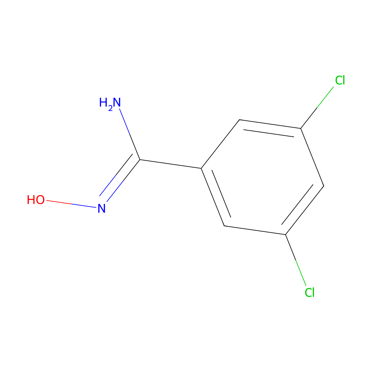 3,5-dichloro-N'-hydroxybenzenecarboximidamide molecular structure, CAS 22179-81-3