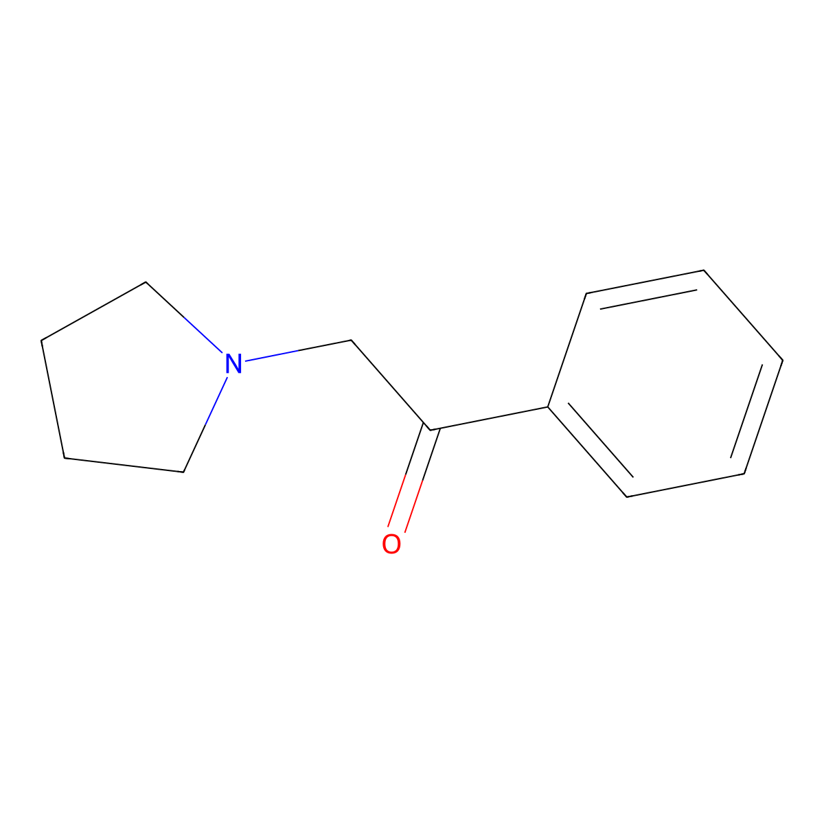 Ethanone, 1-phenyl-2-(1-pyrrolidinyl)- molecular structure, CAS 2218-15-7