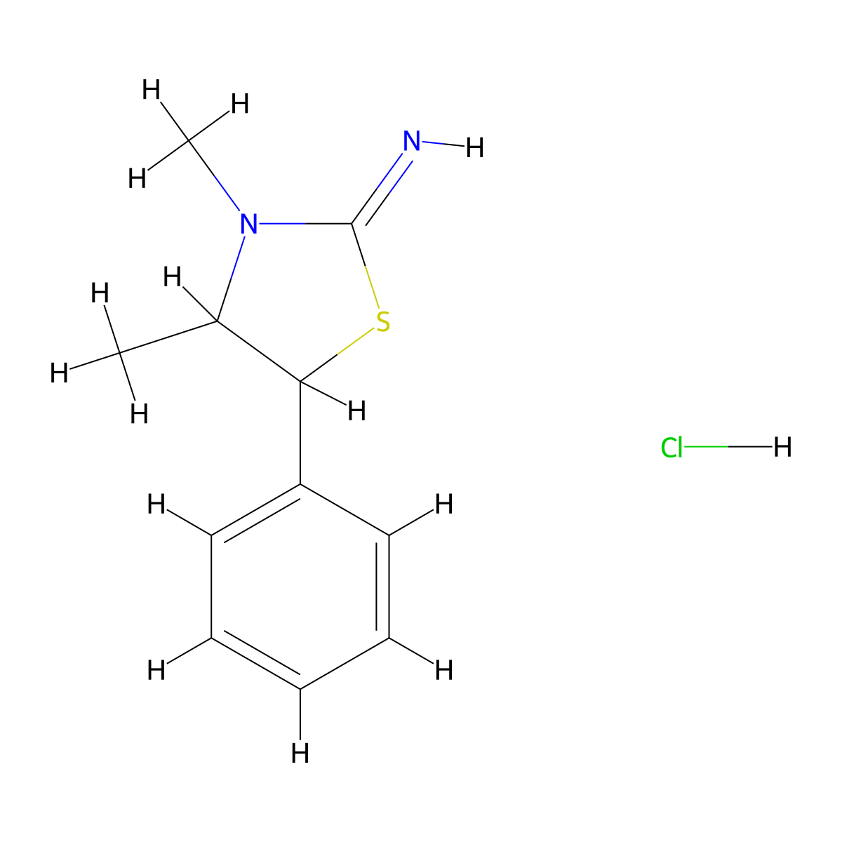 Thiadrine hydrochloride molecular structure, CAS 2218-25-9