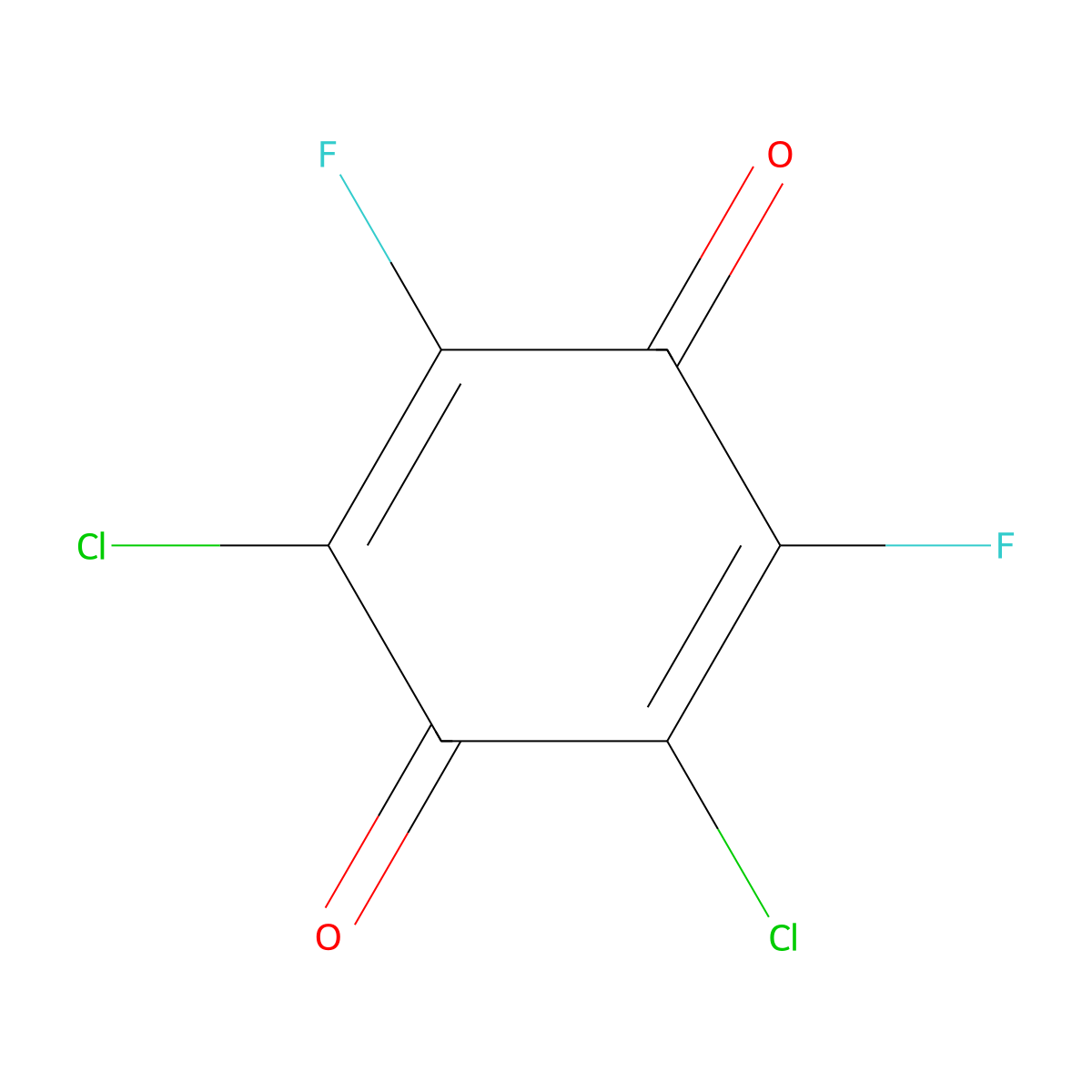 2,6-Dichloro-3,5-difluorocyclohexa-2,5-diene-1,4-dione molecular structure, CAS 2218-88-4