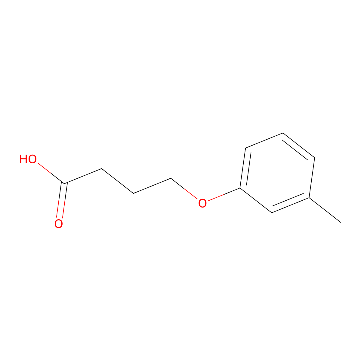 4-(3-Methylphenoxy)butanoic acid molecular structure, CAS 22180-01-4