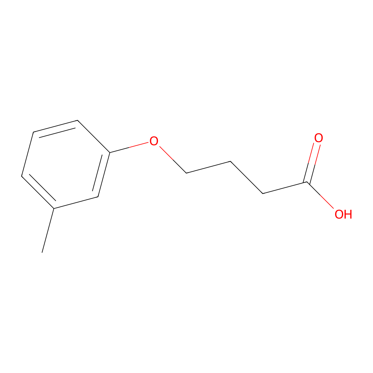 4-(3-Methylphenoxy)butanoic acid molecular structure, CAS 22180-01-4