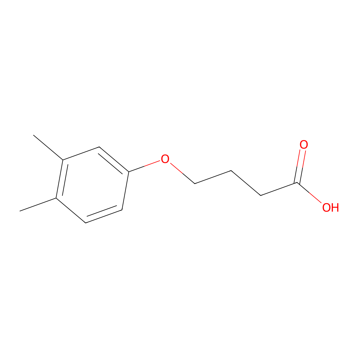 4-(3,4-Dimethylphenoxy)butanoic acid molecular structure, CAS 22180-03-6