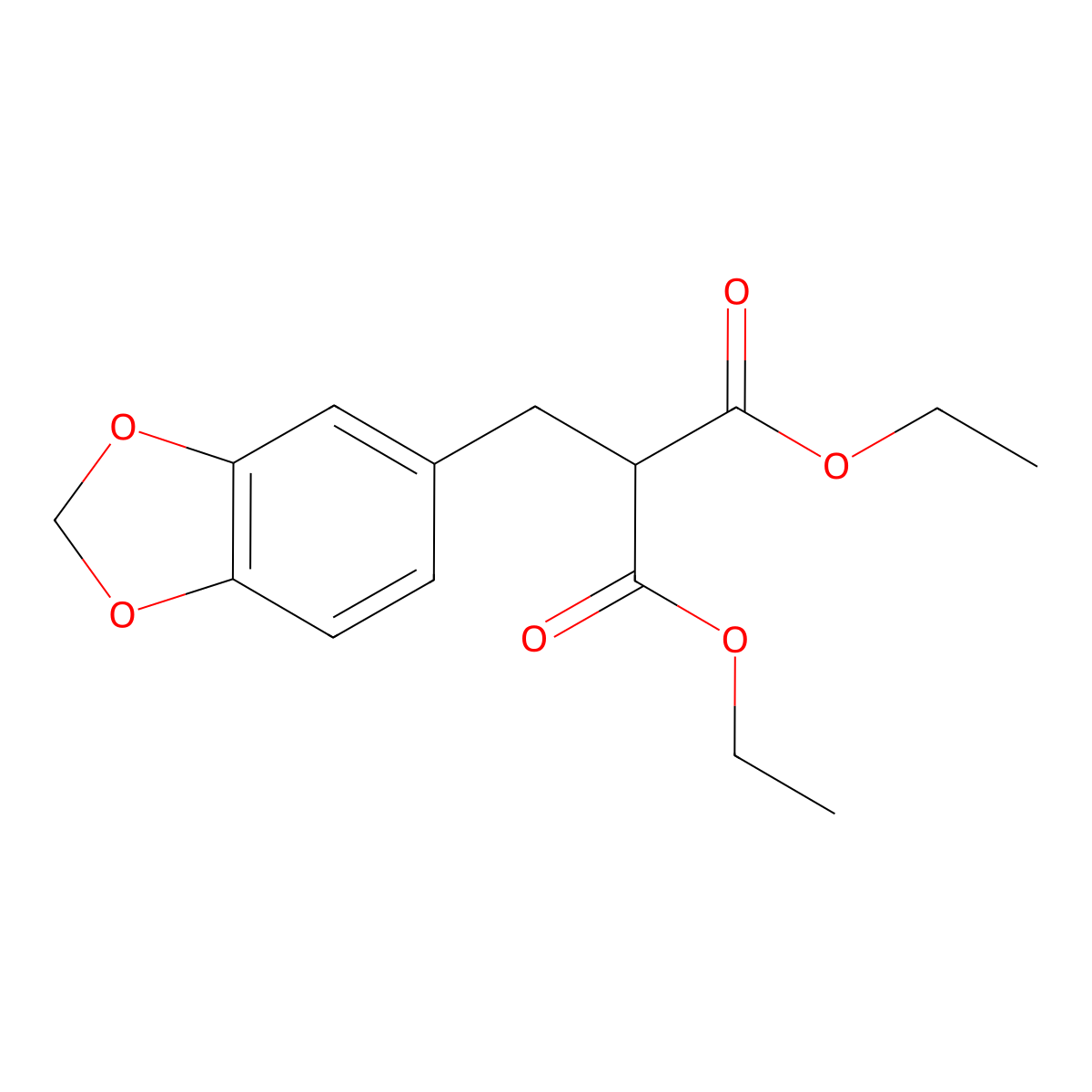 Malonic acid, piperonyl-, diethyl ester molecular structure, CAS 22180-30-9