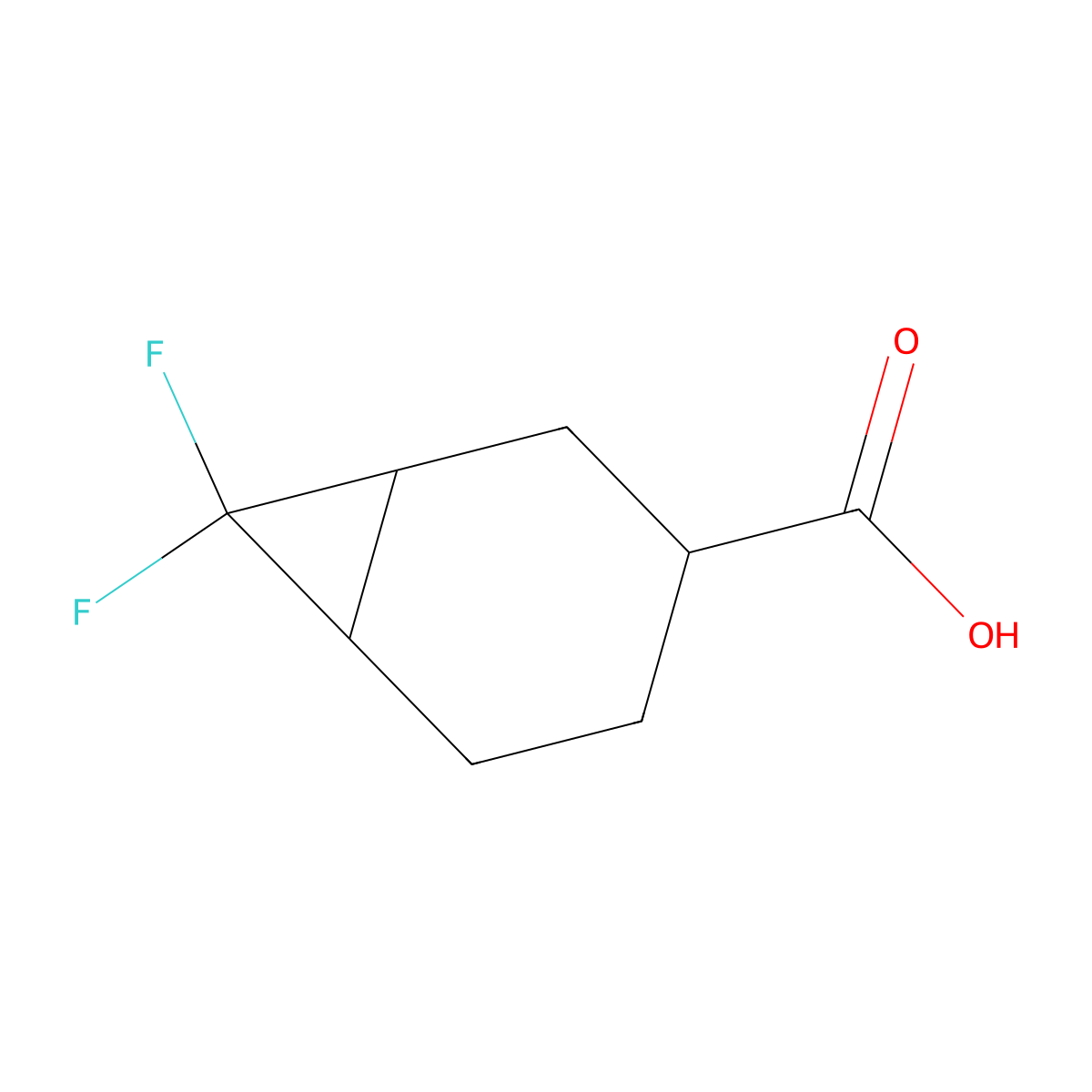 Rac-(1R,3R,6S)-7,7-difluorobicyclo[4.1.0]heptane-3-carboxylic acid molecular structure, CAS 2218436-73-6