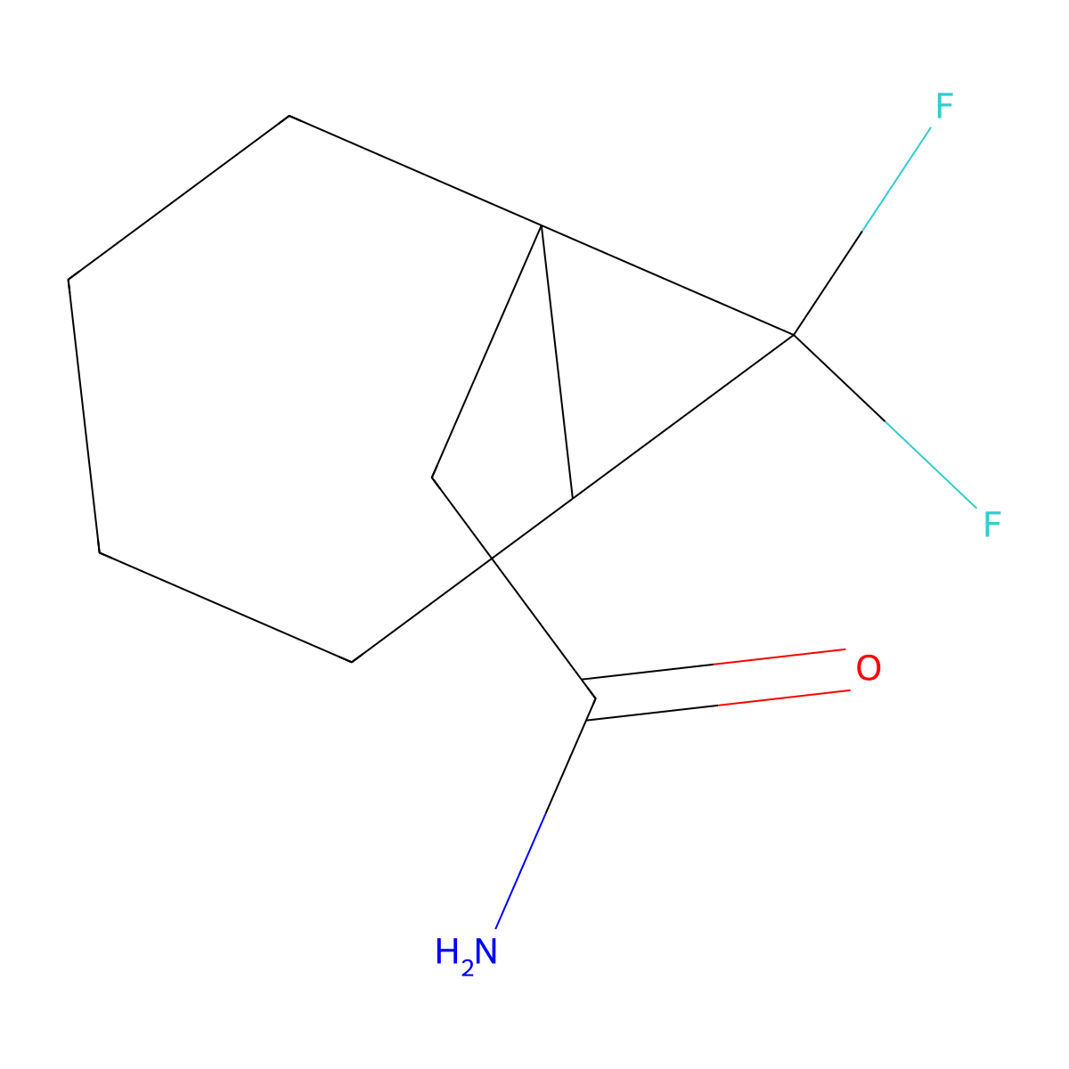 2-{7,7-Difluorobicyclo[4.1.0]heptan-1-yl}acetamide molecular structure, CAS 2218436-77-0