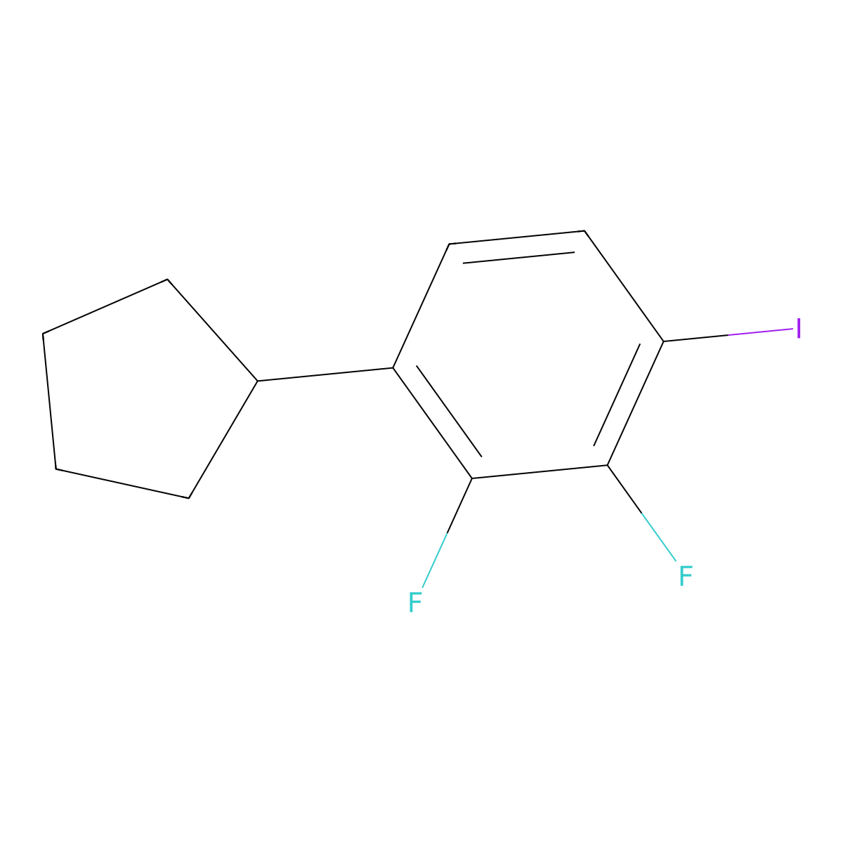 1-Cyclopentyl-2,3-difluoro-4-iodobenzene molecular structure, CAS 2218447-43-7
