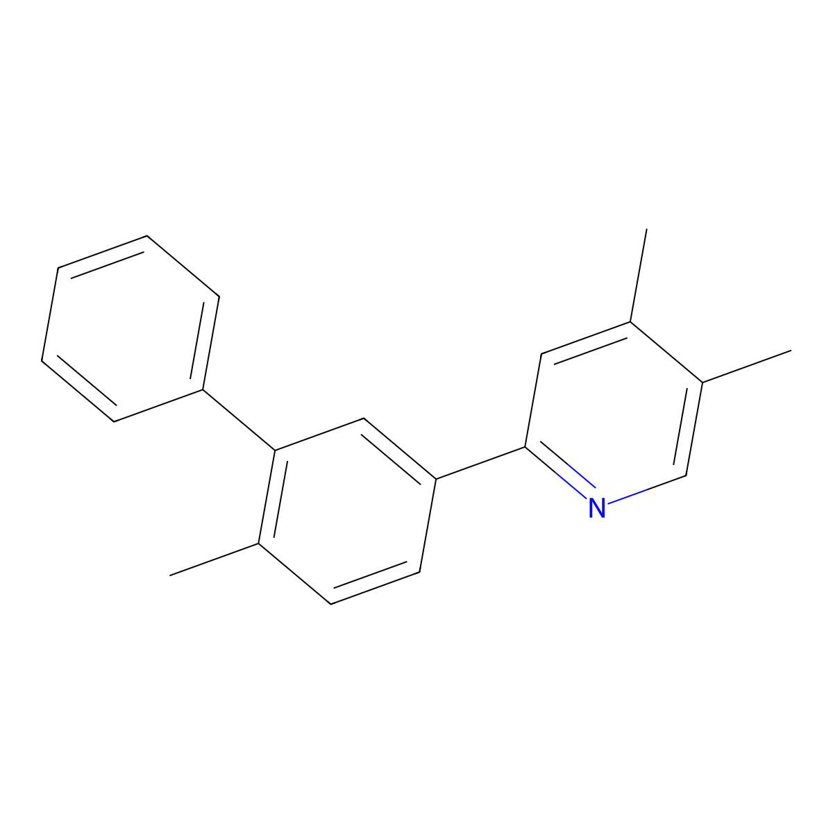 4,5-Dimethyl-2-(4-methyl-3-phenylphenyl)pyridine molecular structure, CAS 2218457-00-0