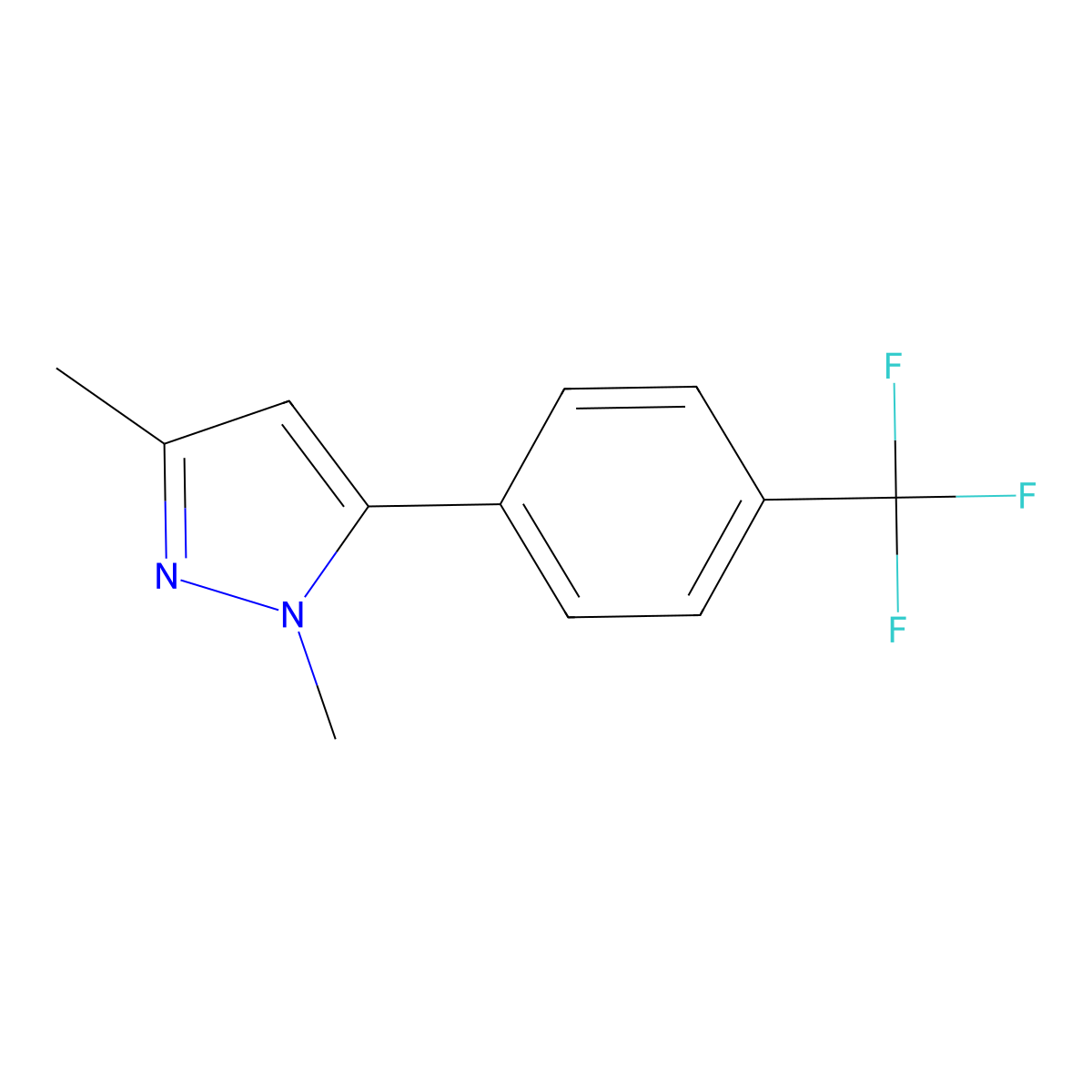 1,3-Dimethyl-5-[4-(trifluoromethyl)phenyl]pyrazole molecular structure, CAS 2218485-03-9