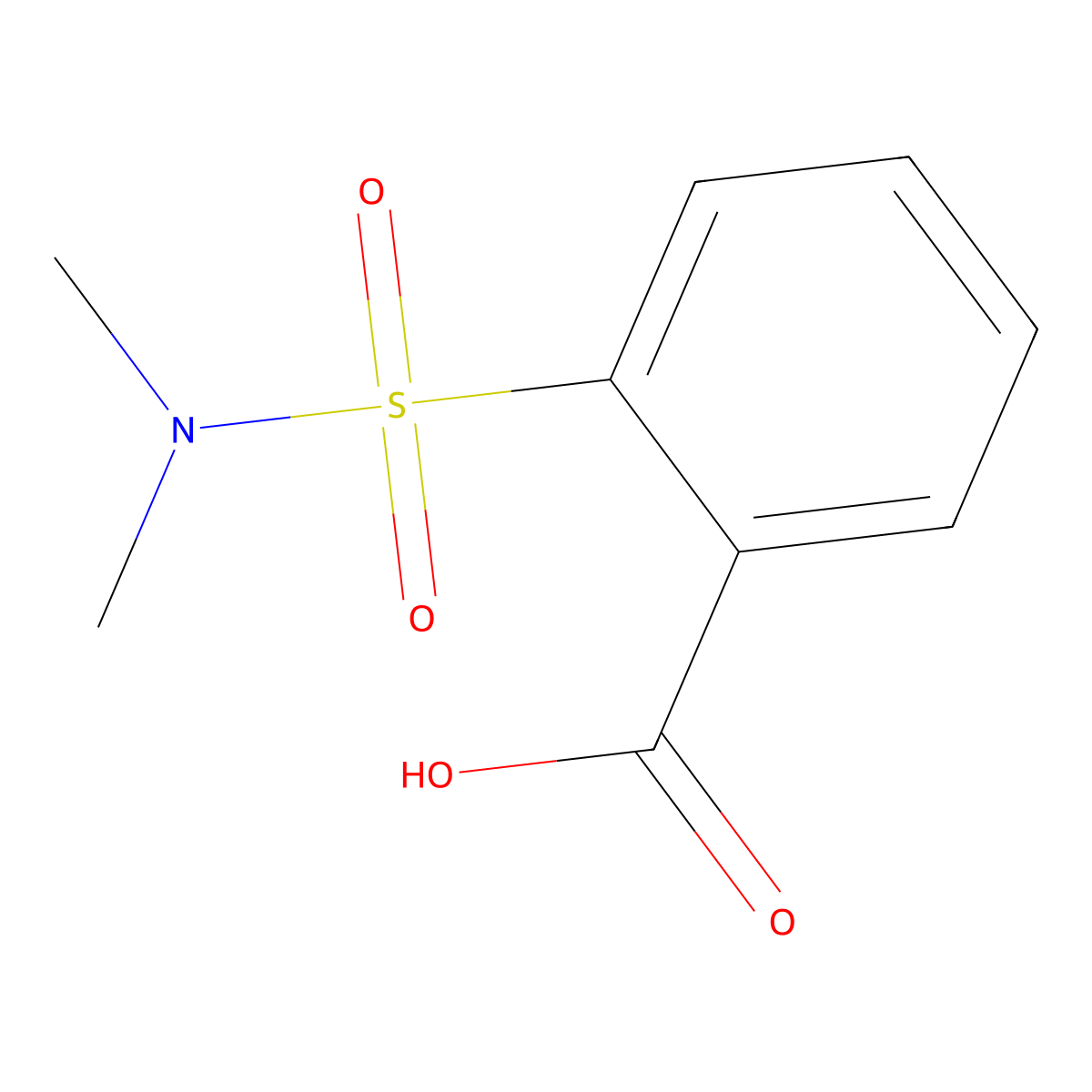 2-(N,N-dimethylsulfamoyl)benzoic acid molecular structure, CAS 22185-11-1