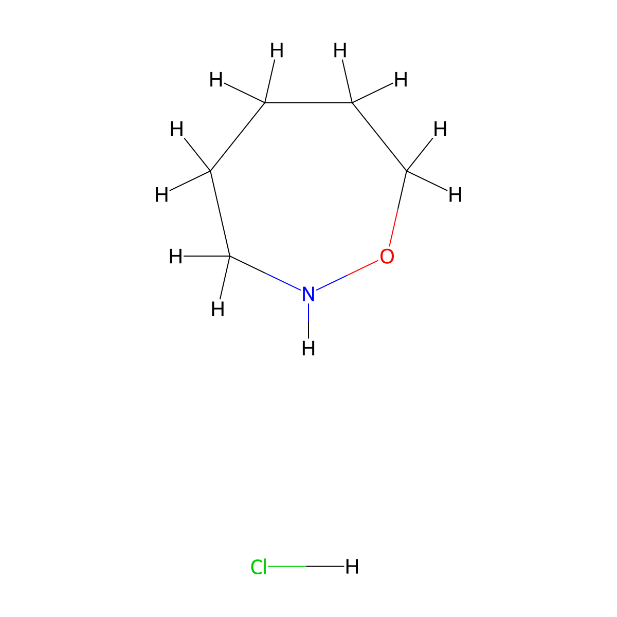 1,2-Oxazepane hydrochloride molecular structure, CAS 22185-38-2