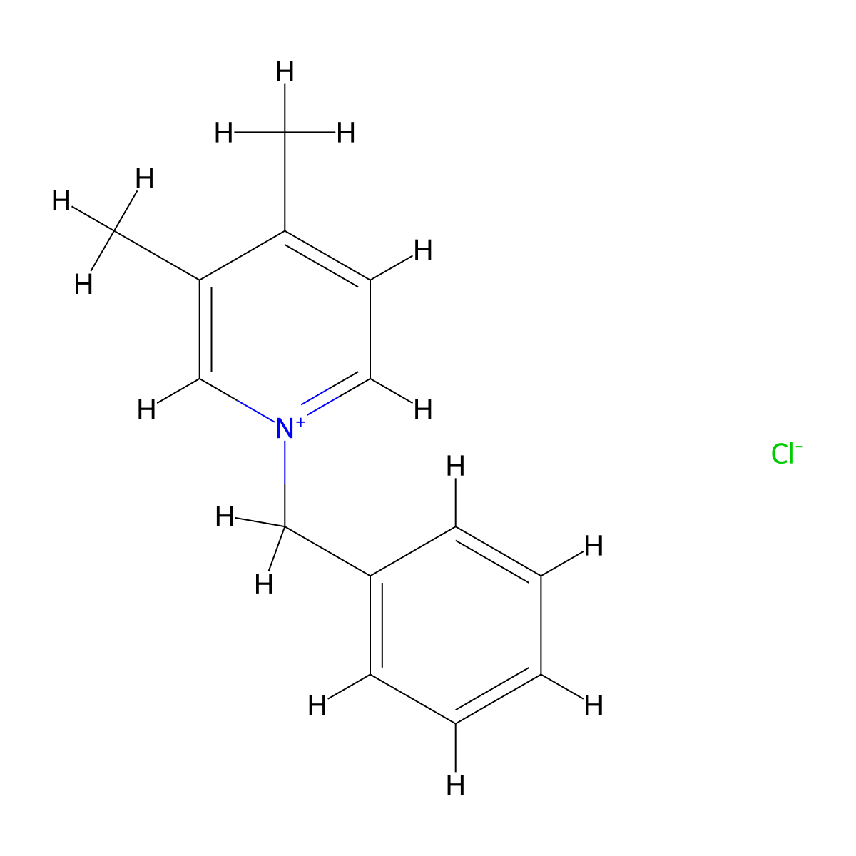 1-Benzyl-3,4-dimethylpyridinium chloride molecular structure, CAS 22185-44-0