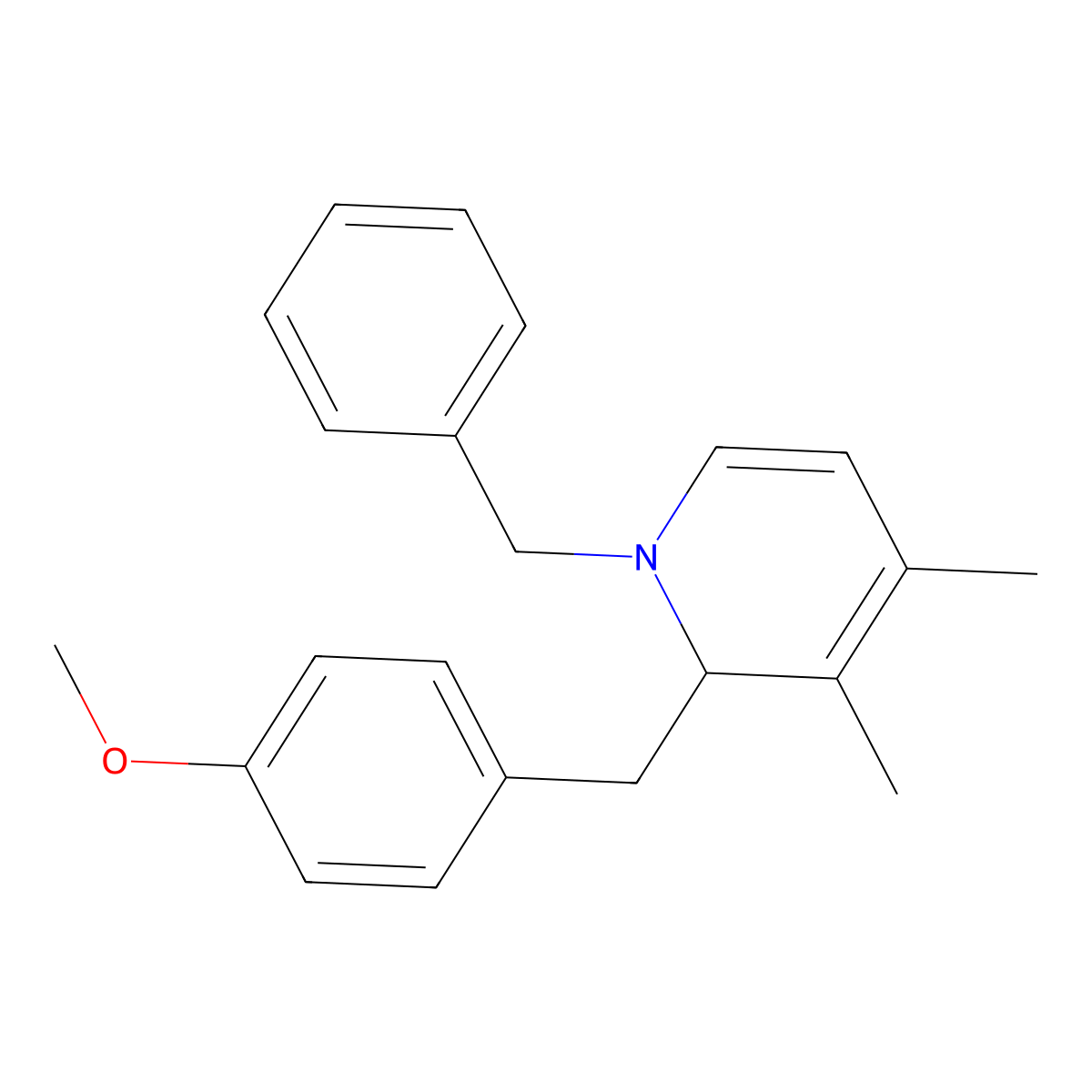 1-Benzyl-1,2-dihydro-2-[(4-methoxyphenyl)methyl]-3,4-dimethylpyridine molecular structure, CAS 22185-50-8