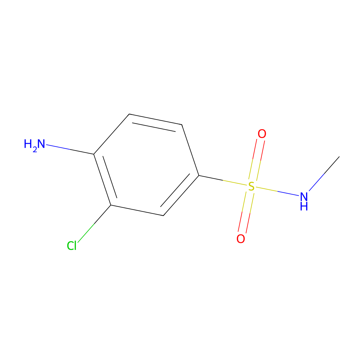 Benzenesulfonamide, 4-amino-3-chloro-N-methyl- molecular structure, CAS 22185-74-6