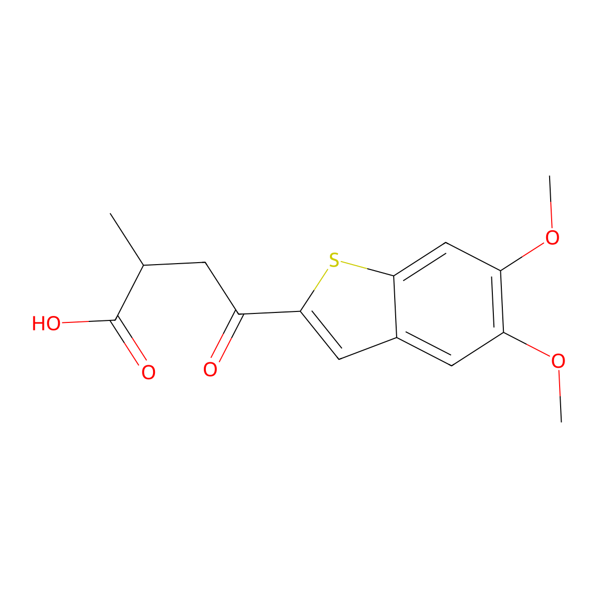 (2S)-4-(5,6-dimethoxy-1-benzothiophen-2-yl)-2-methyl-4-oxobutanoic acid molecular structure, CAS 2218504-06-2