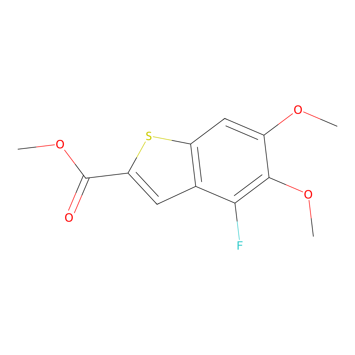 Methyl 4-fluoro-5,6-dimethoxybenzo[b]thiophene-2-carboxylate molecular structure, CAS 2218504-28-8