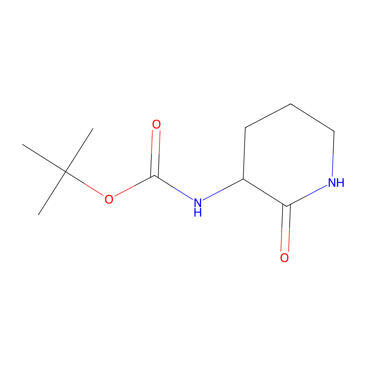 (R)-tert-butyl 2-oxopiperidin-3-ylcarbamate molecular structure, CAS 221874-51-7