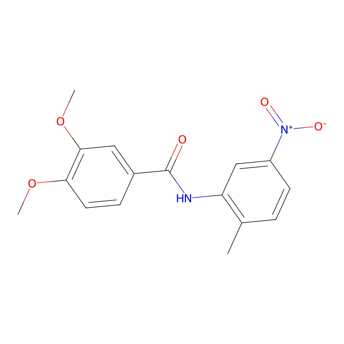 3,4-dimethoxy-N-(2-methyl-5-nitrophenyl)benzamide molecular structure, CAS 221875-96-3