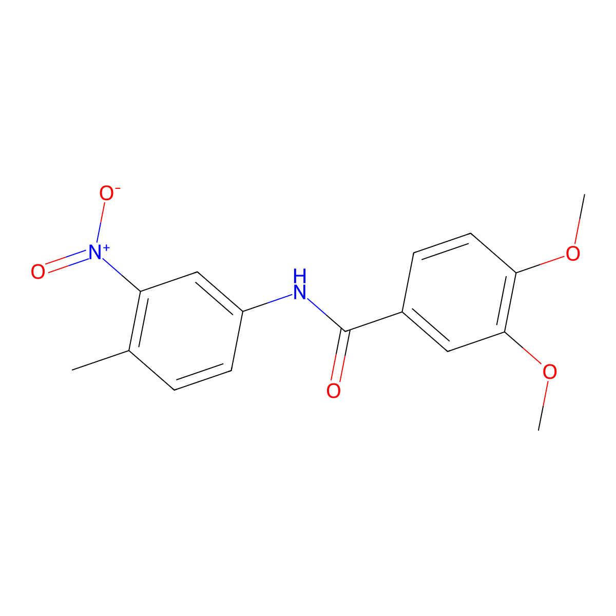 3,4-dimethoxy-N-(4-methyl-3-nitrophenyl)benzamide molecular structure, CAS 221876-00-2