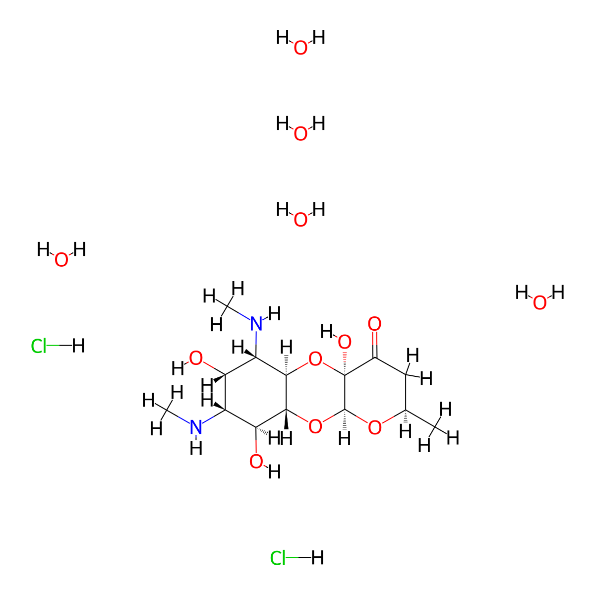 Spectinomycin Hydrochloride molecular structure, CAS 22189-32-8