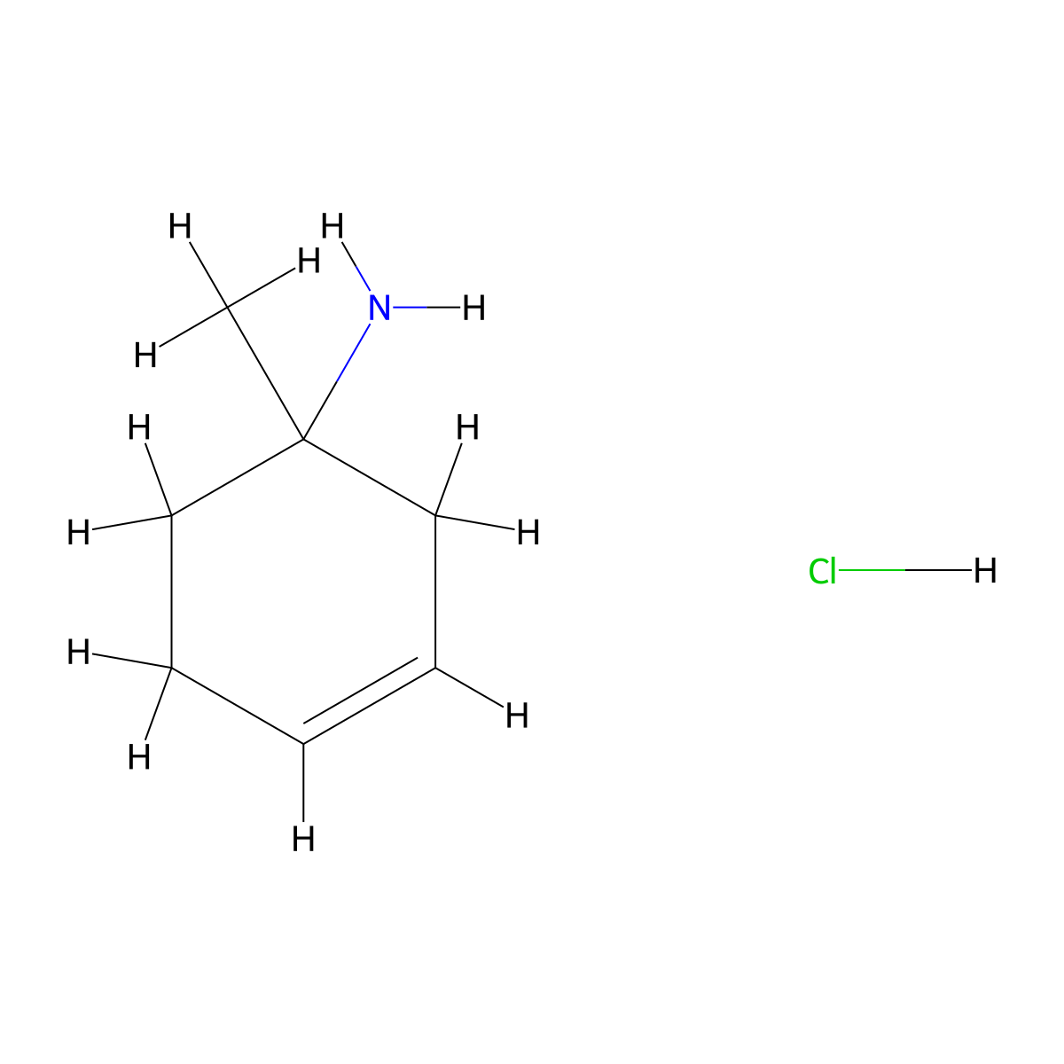 1-Methylcyclohex-3-en-1-amine hydrochloride molecular structure, CAS 22189-76-0