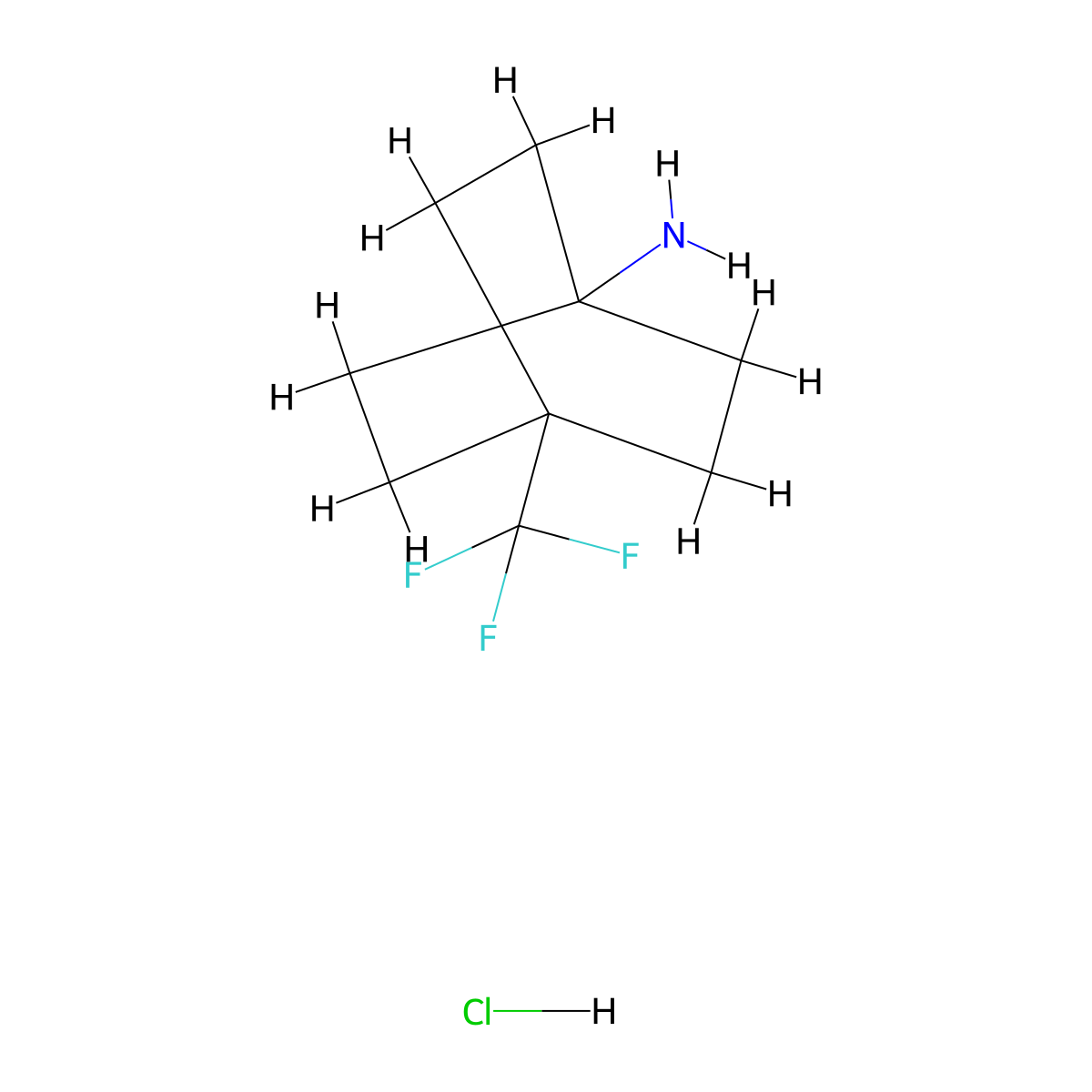 4-(Trifluoromethyl)bicyclo[2.2.2]octan-1-amine hydrochloride molecular structure, CAS 22189-91-9