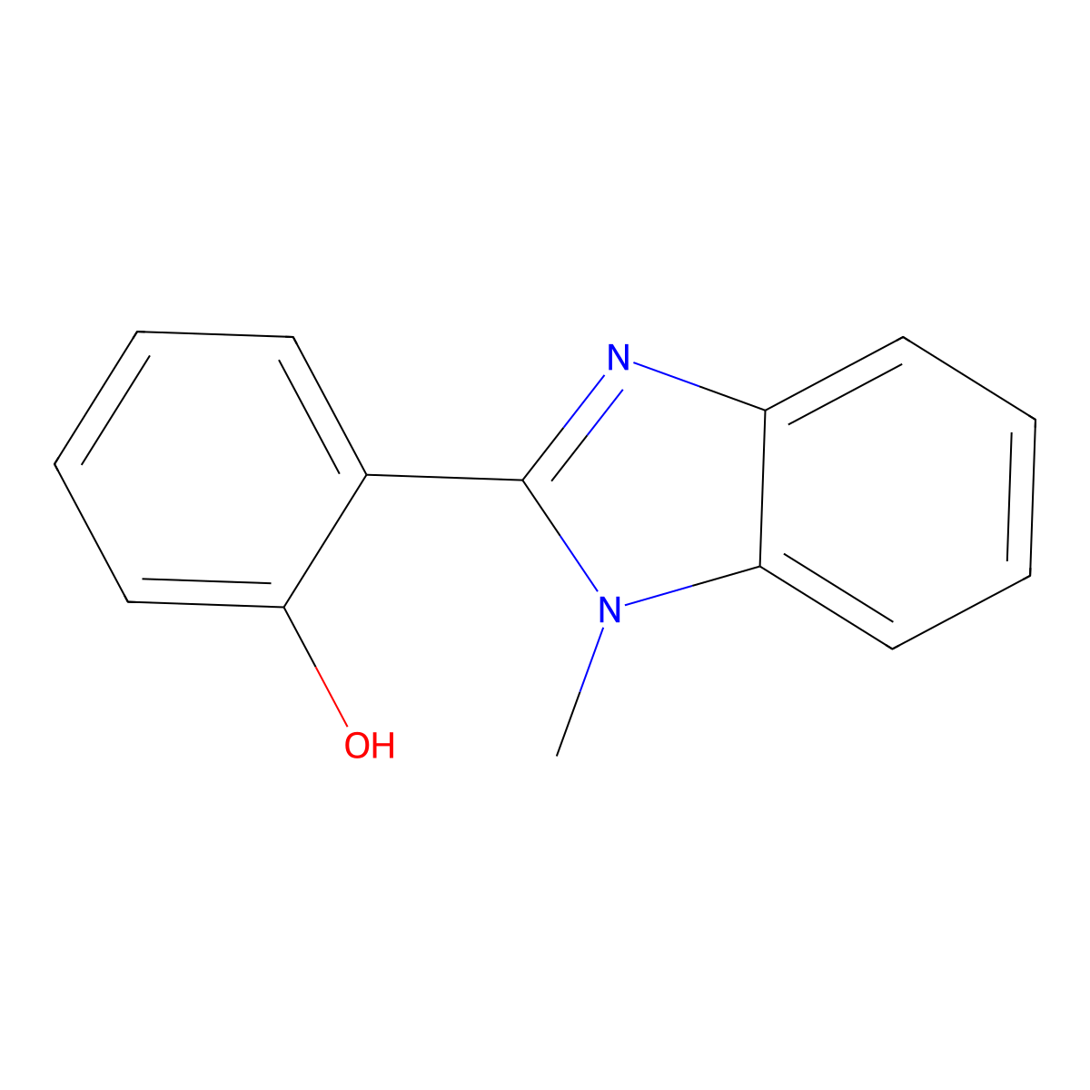 Phenol, 2-(1-methyl-1H-benzimidazol-2-yl)- molecular structure, CAS 2219-12-7
