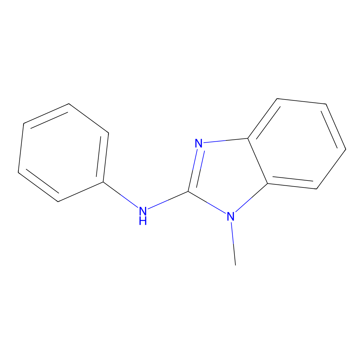 1-Methyl-N-phenyl-1H-benzimidazol-2-amine molecular structure, CAS 2219-14-9