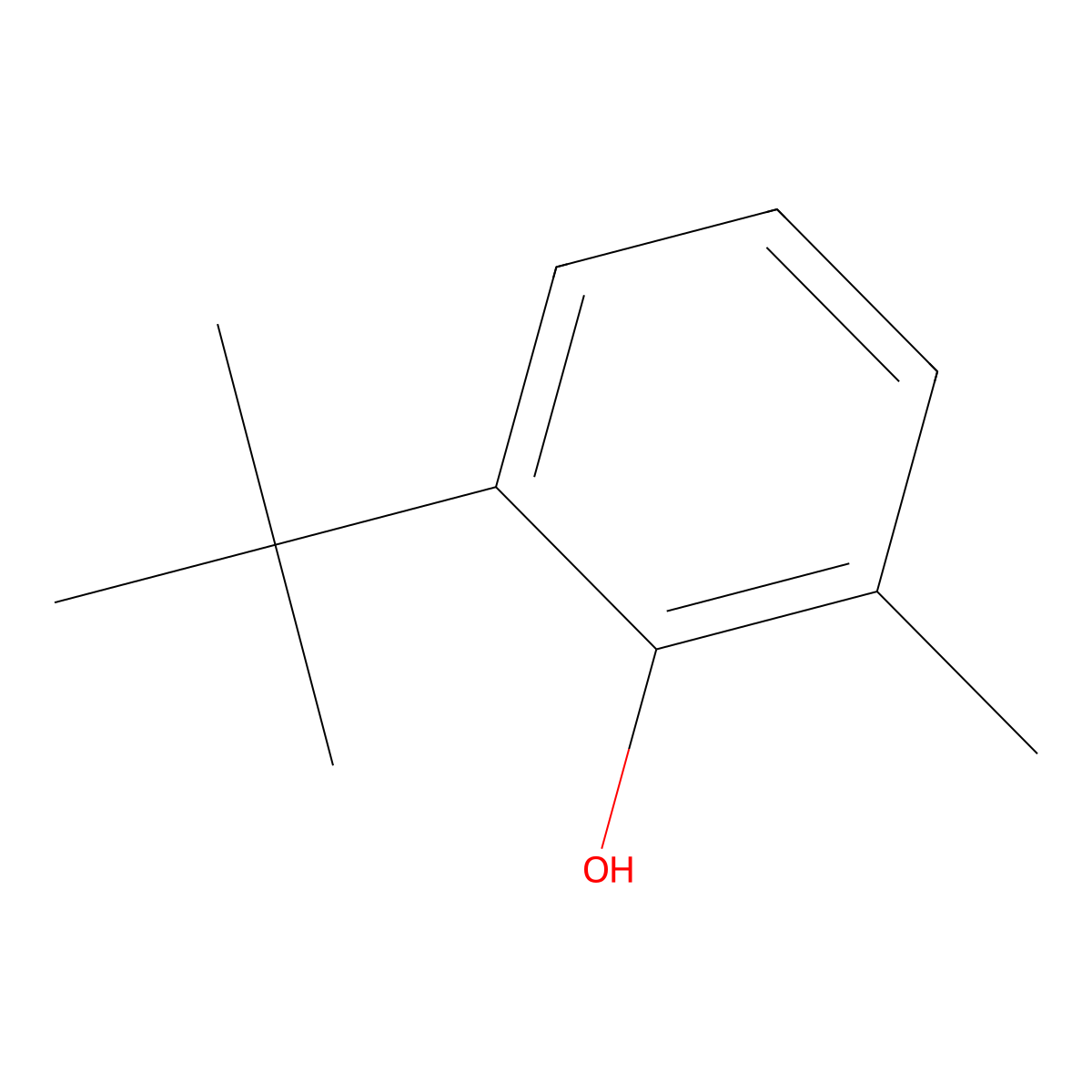 2-tert-Butyl-6-methylphenol molecular structure, CAS 2219-82-1