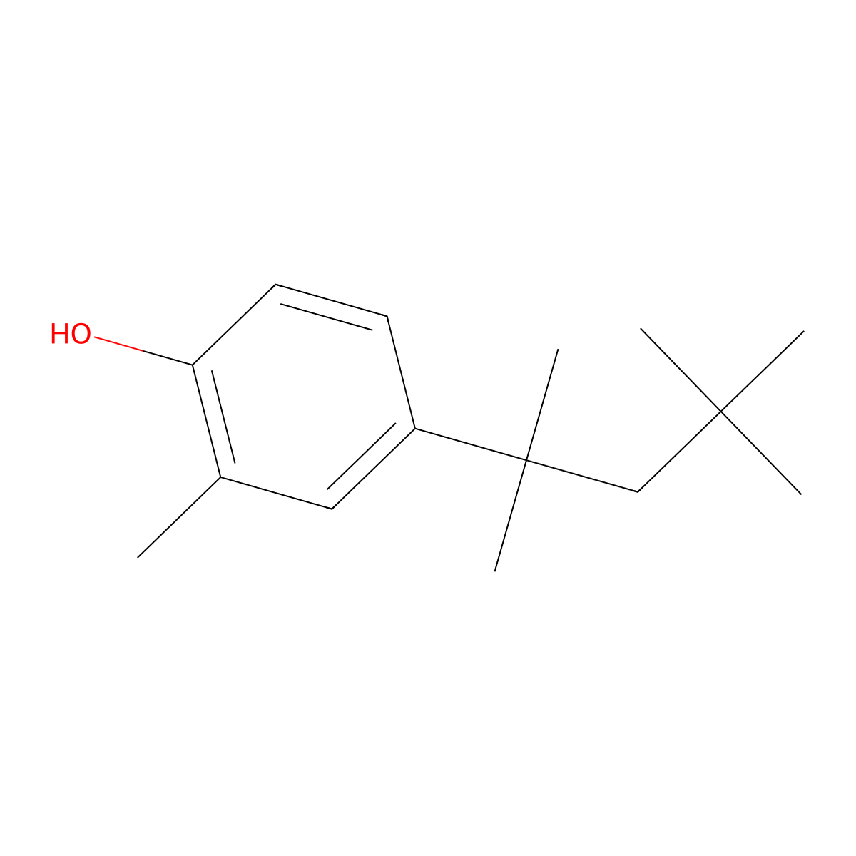 2-Methyl-4-tert-octylphenol molecular structure, CAS 2219-84-3